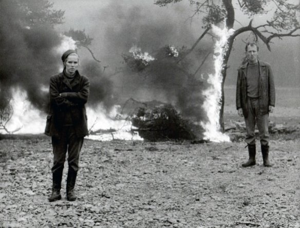 Liv Ullman and Max von Sydow in Ingmar Bergman's Skammen, 1968