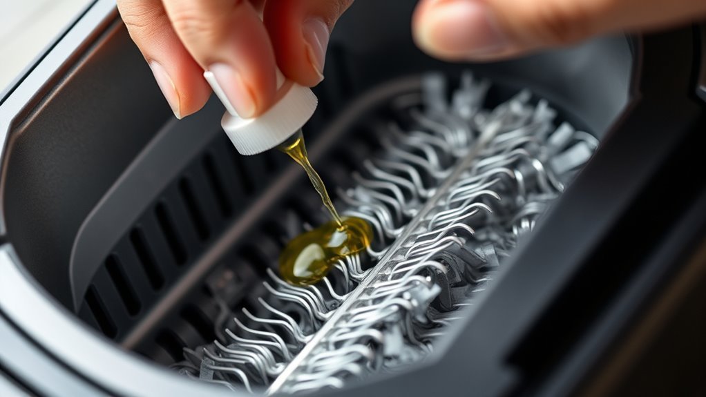 apply oil evenly carefully
