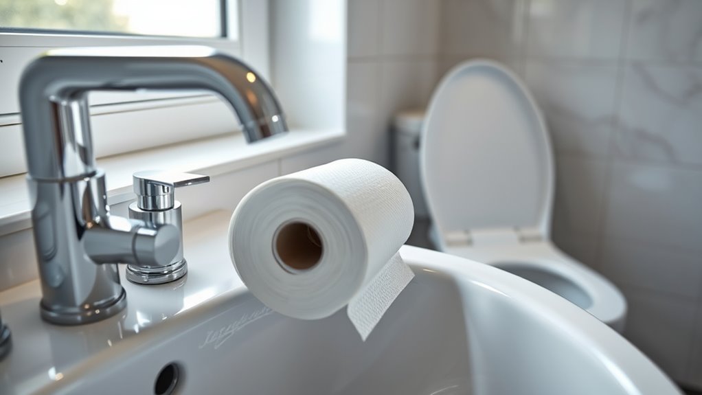 avoid flushing paper towels