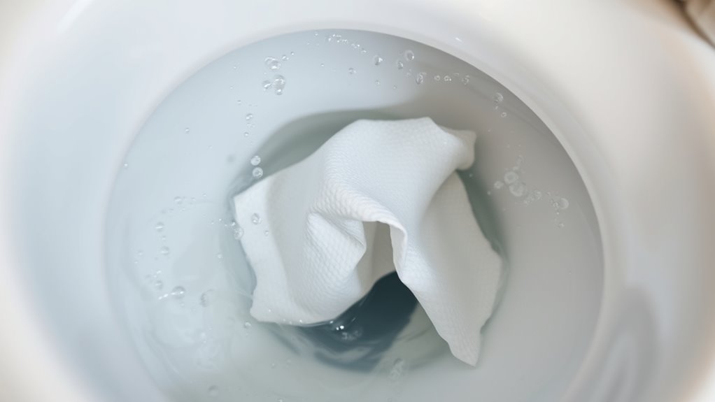 avoid flushing paper towels