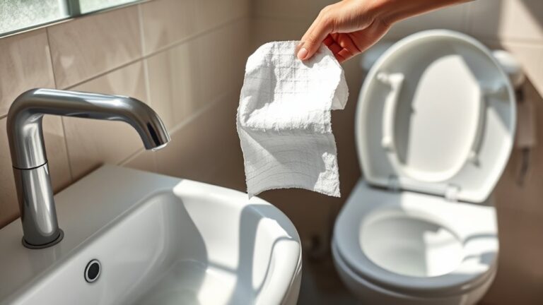 avoid flushing paper towels