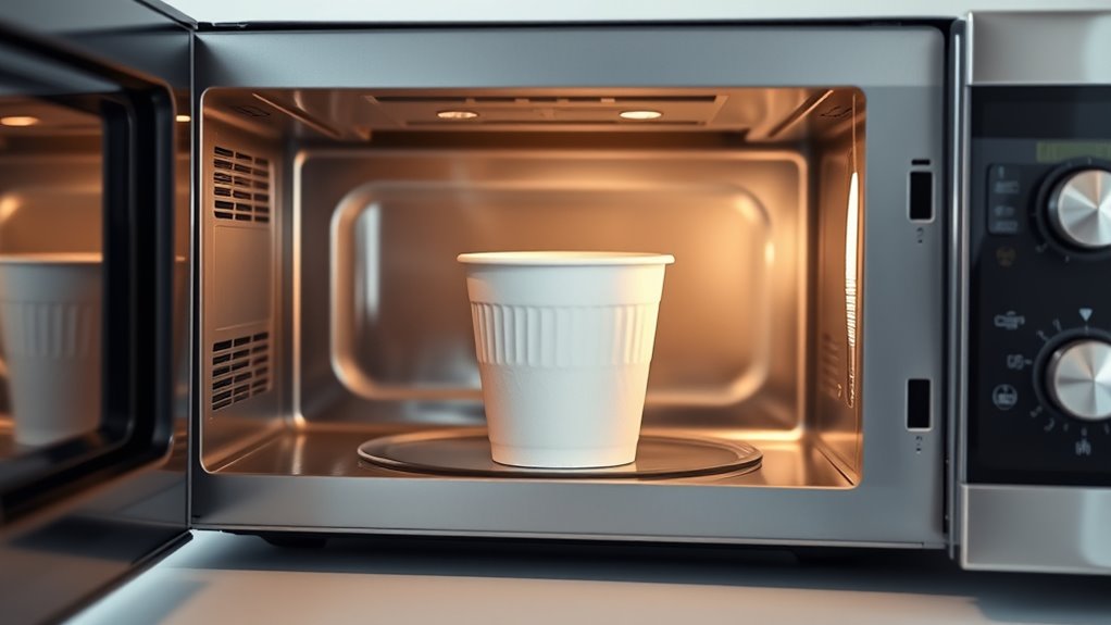 avoid microwaving paper cups