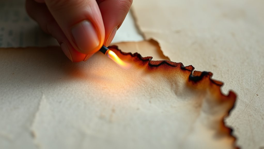 burn edges for authenticity
