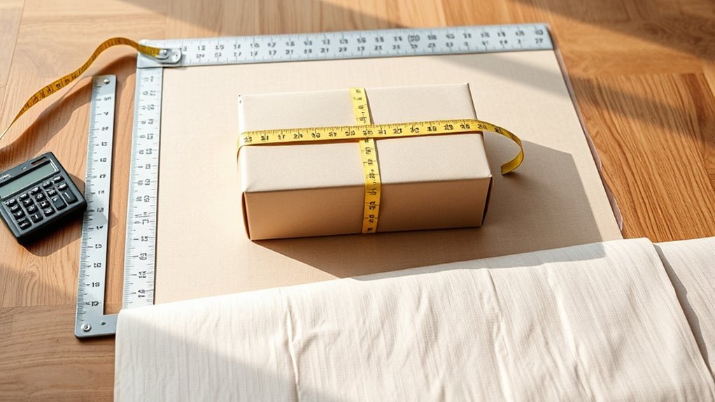 calculate wrapping paper dimensions
