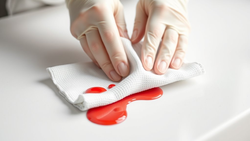 careful blood cleanup techniques