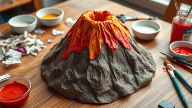 create a paper mache volcano