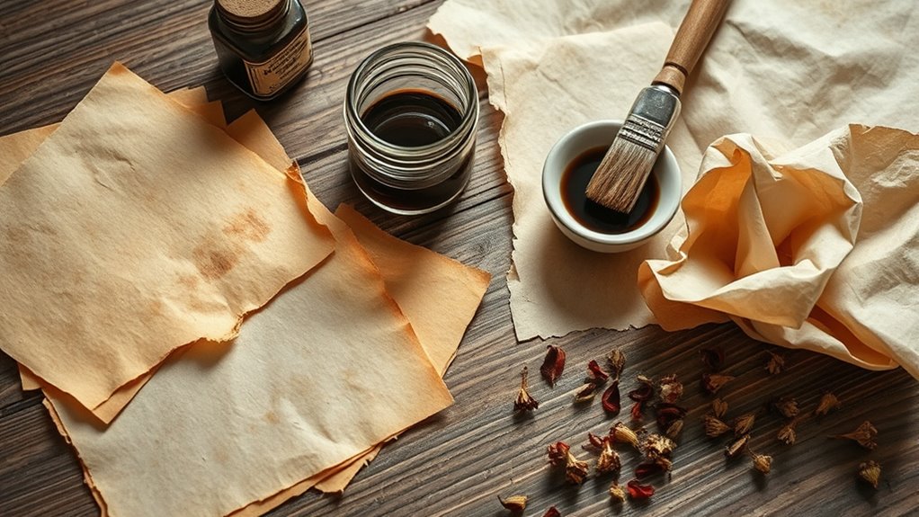 create aged distressed paper