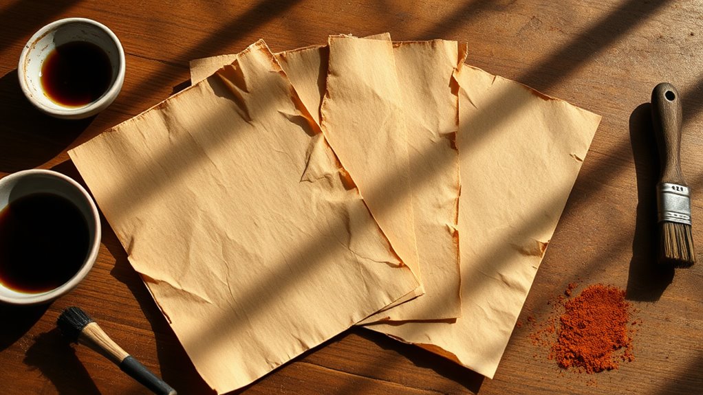 create antiqued paper effect
