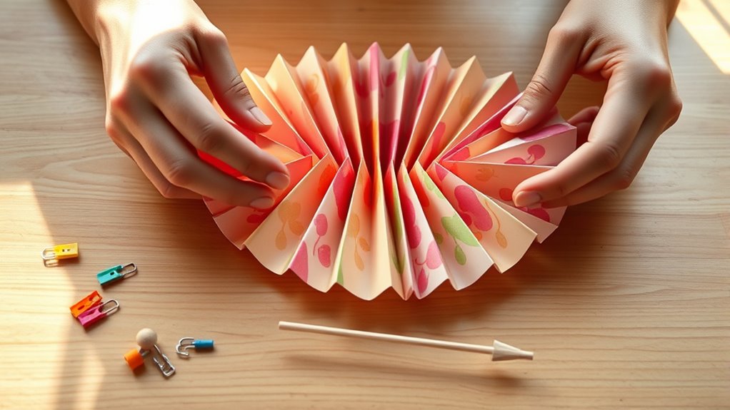 create paper folding fan
