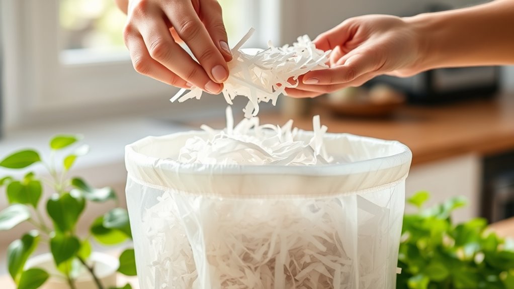 dispose shredded paper responsibly