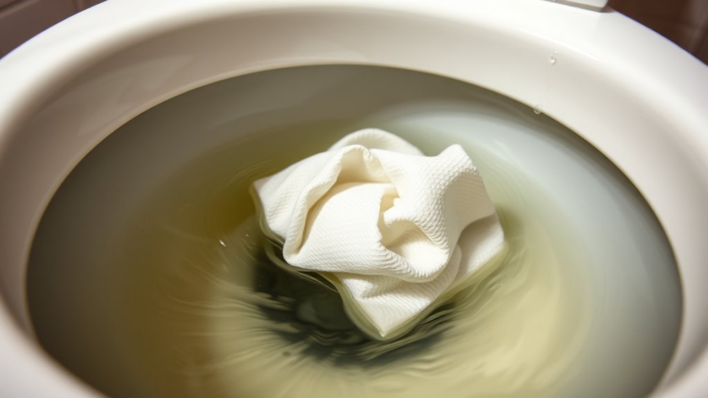 flushing paper towels causes blockages