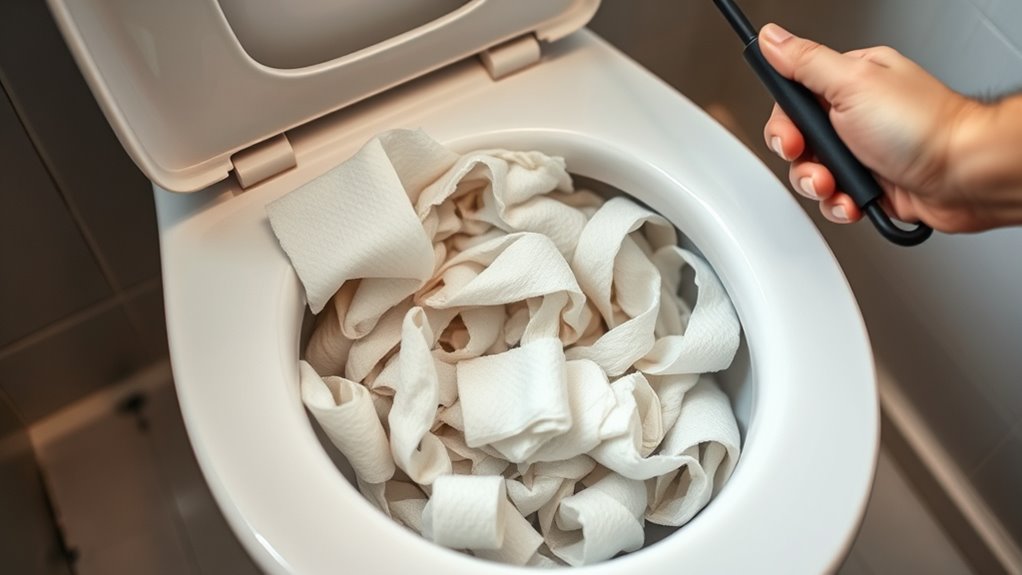 flushing paper towels causes blockages