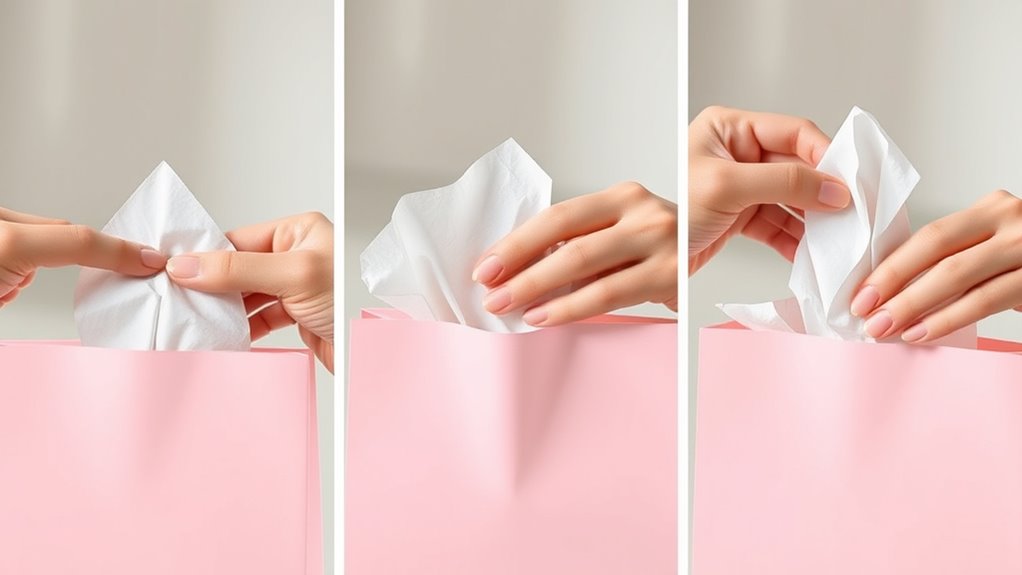 fold tissue paper neatly