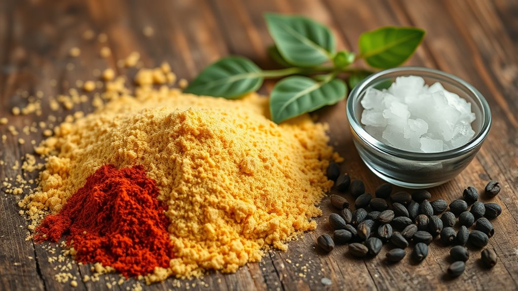 lentil flour spices water
