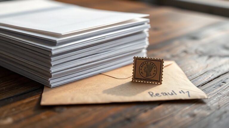 mailing paper with one stamp