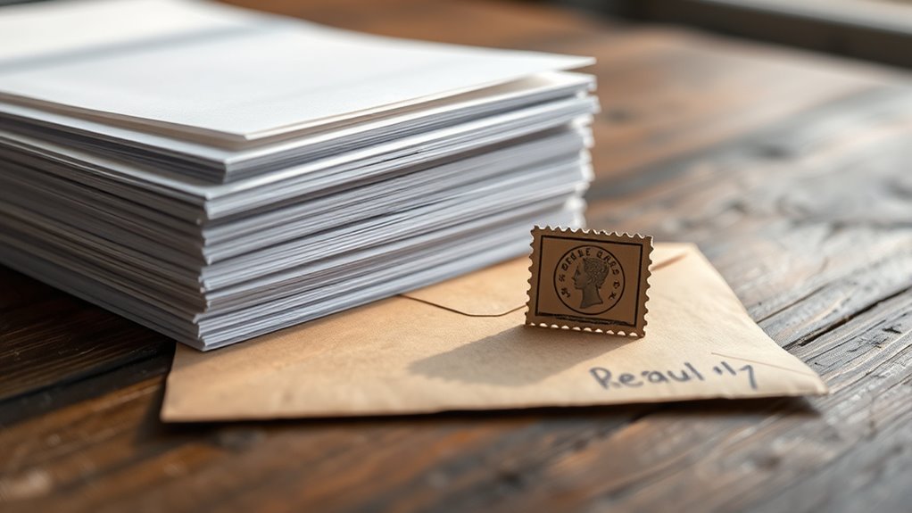 mailing paper with one stamp