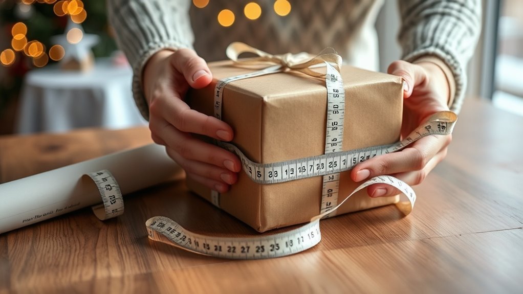 measure record wrap carefully