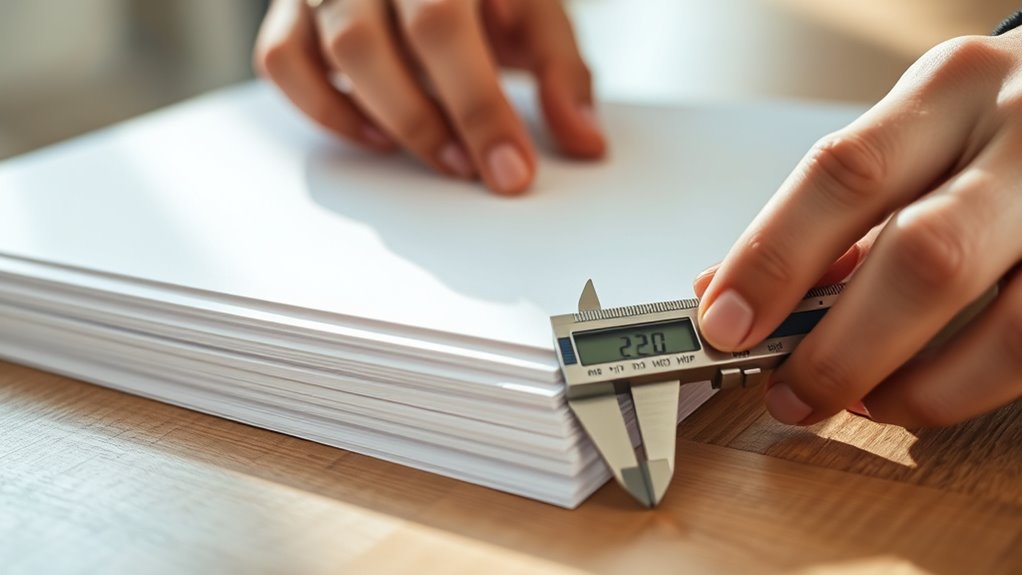 measuring paper thickness accurately