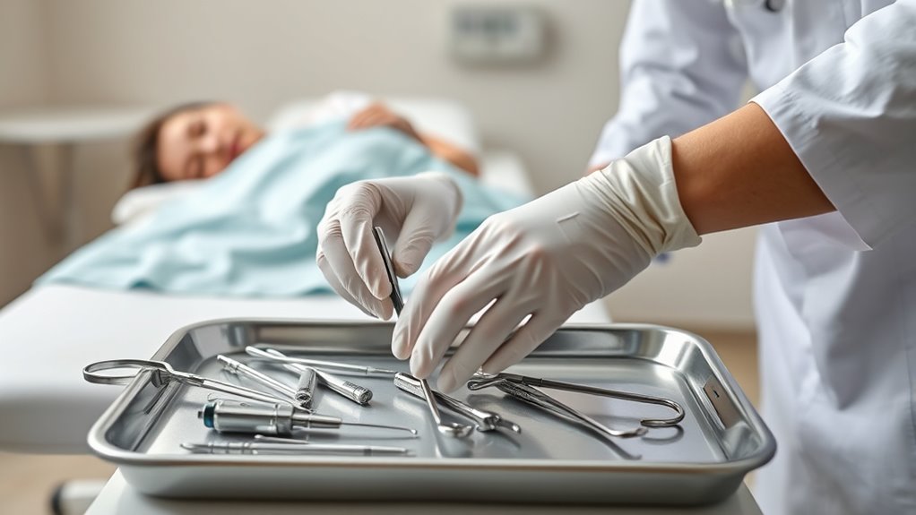 performing pap smear procedure