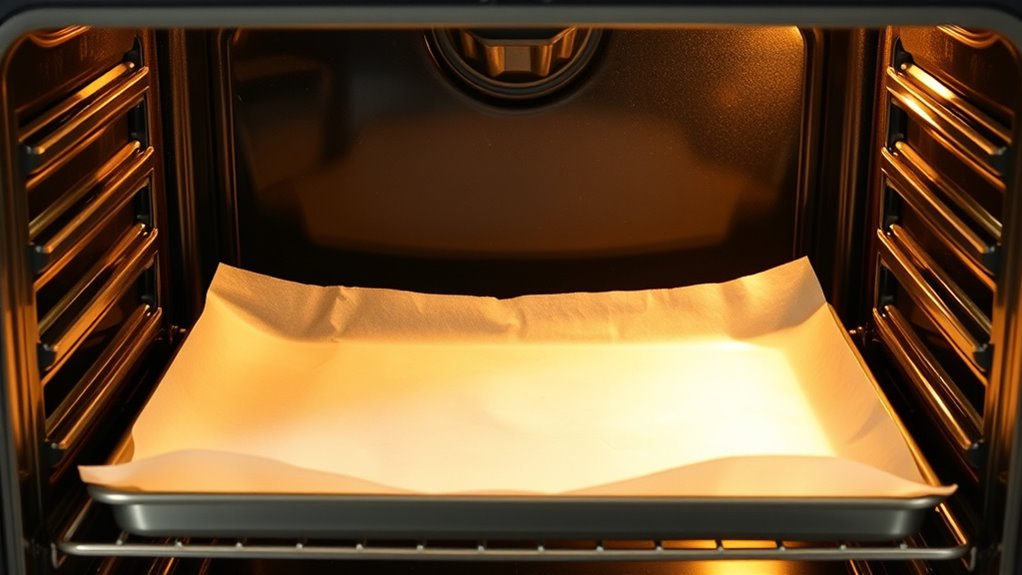 place parchment flat inside