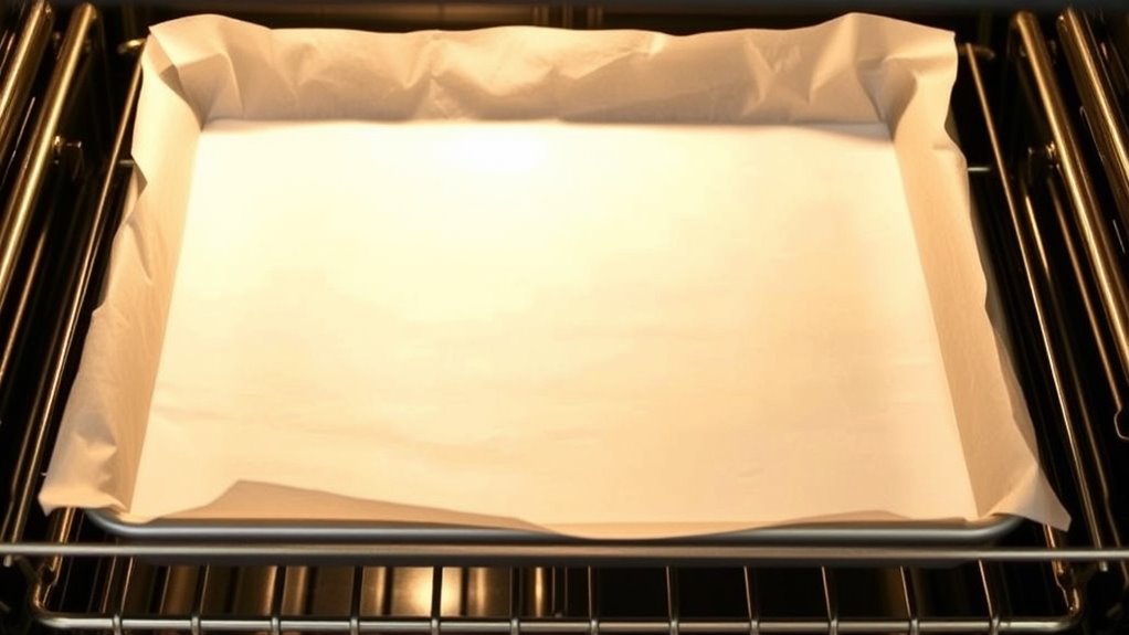 proper parchment paper placement