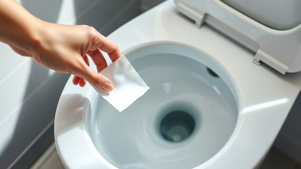 proper toilet paper flushing technique