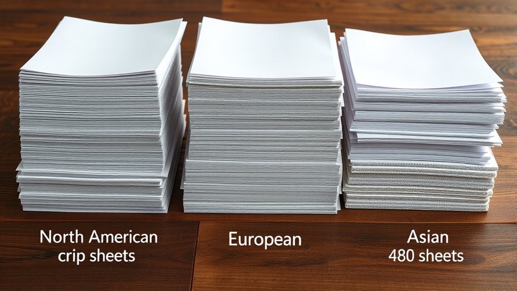 regional ream size variations