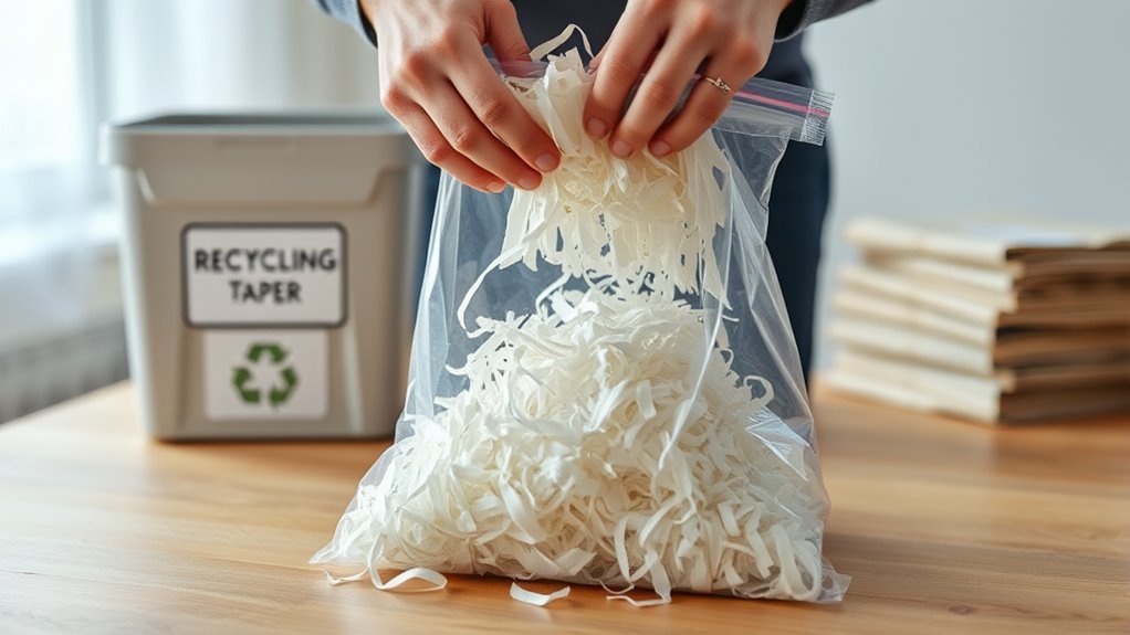 secure dry shredded paper