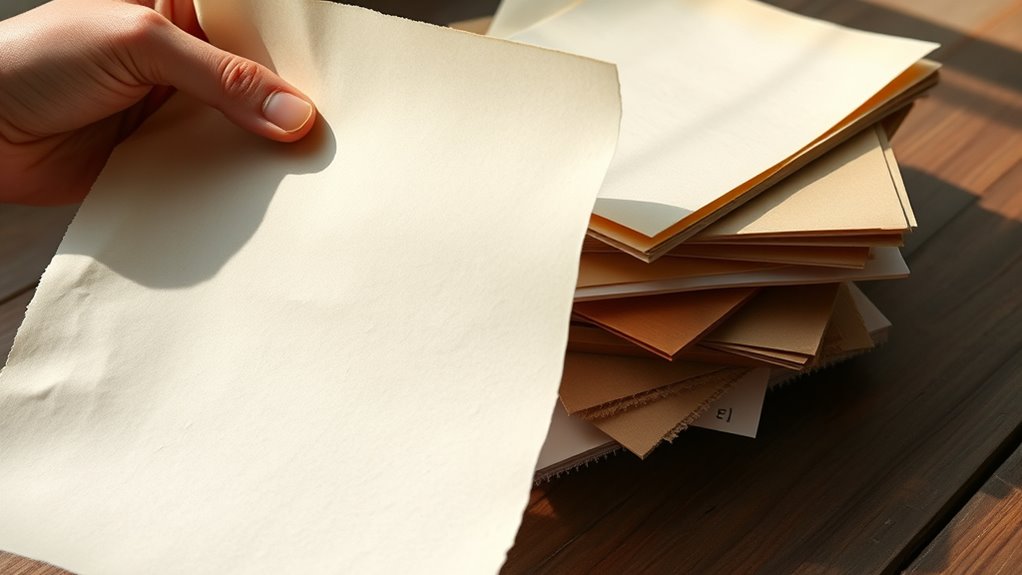 select authentic textured paper