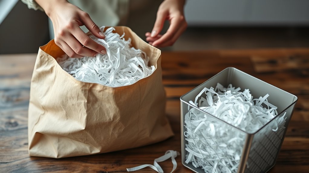 store shredded paper securely