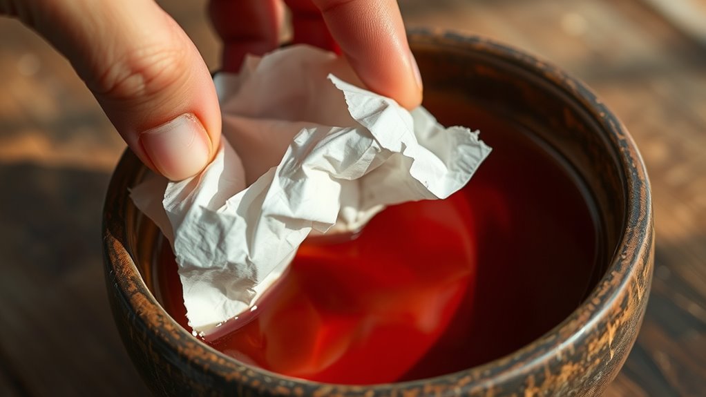 submerge paper in tea