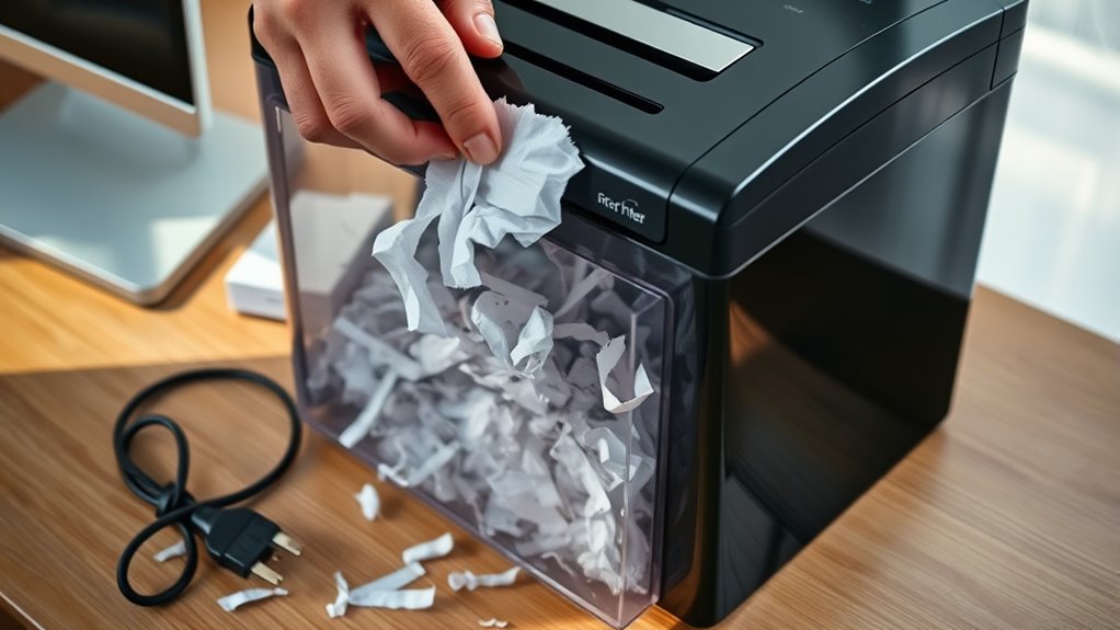 unjam shredder with tools