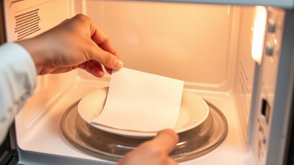 use microwave safe moist paper