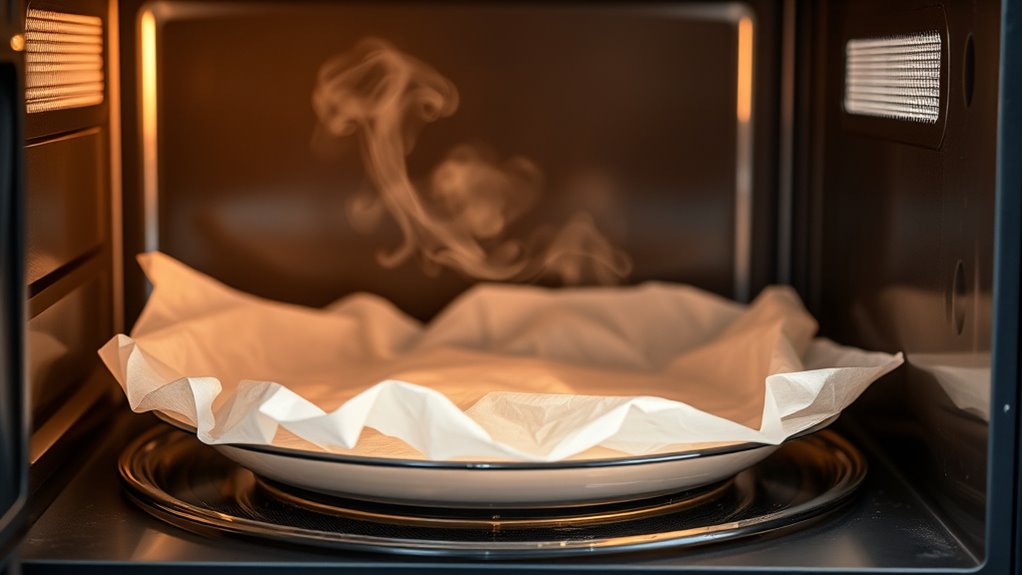 use microwave safe parchment carefully