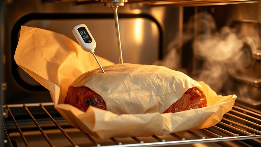 wrap meat loosely breathe properly